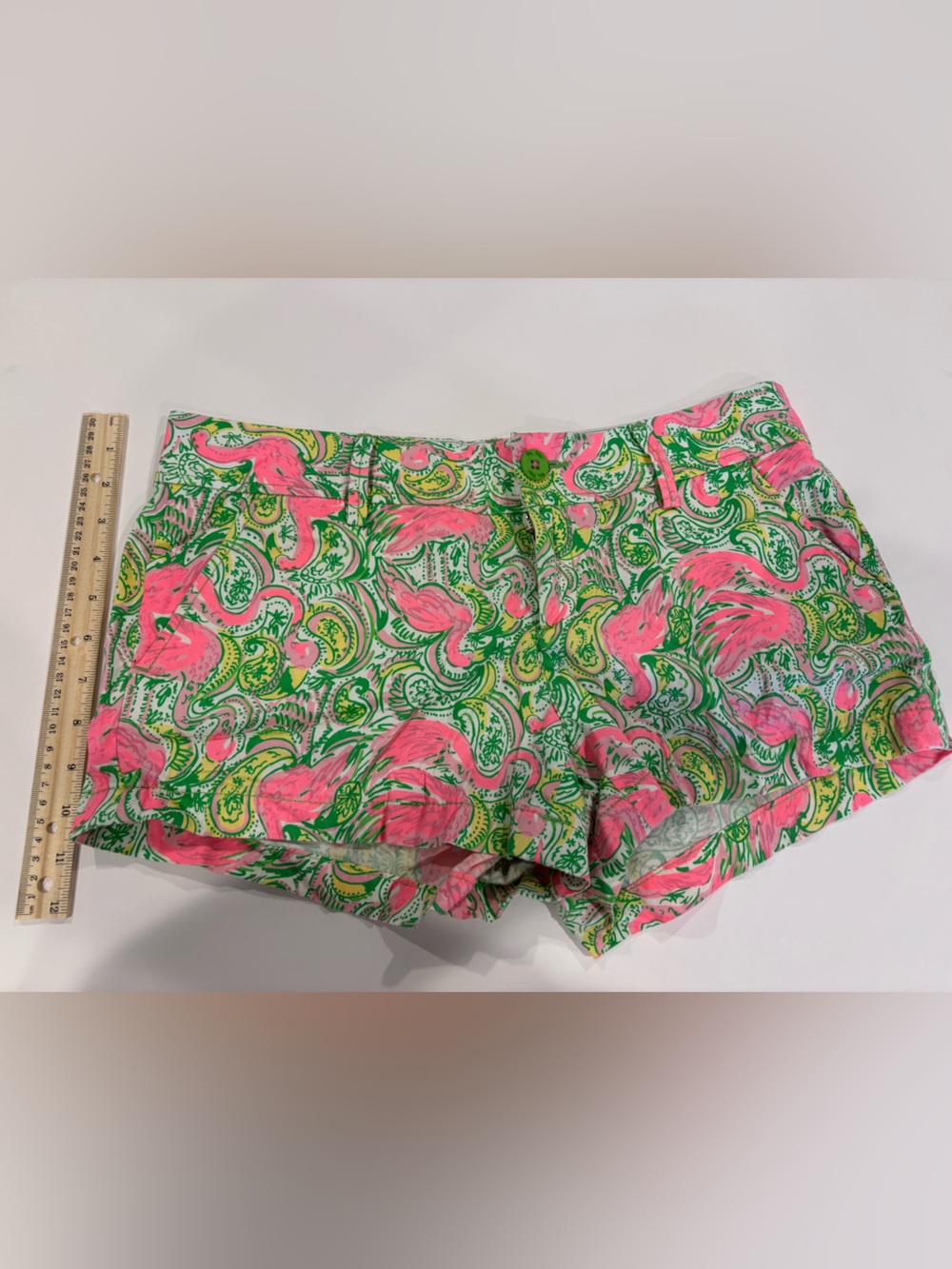 🦩☀️🍉Lilly Pulitzer Pink Flamingo Paisley High Waist Shorts